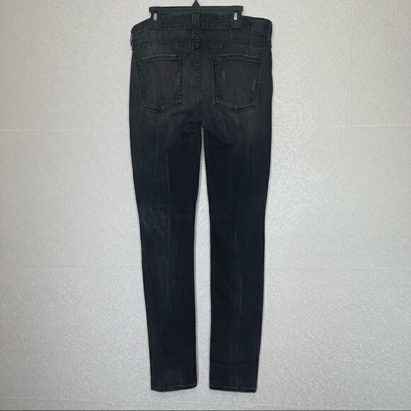 vince Destructed Veined Black Distressed Skinny Jeans 27 - Picture 4 of 6